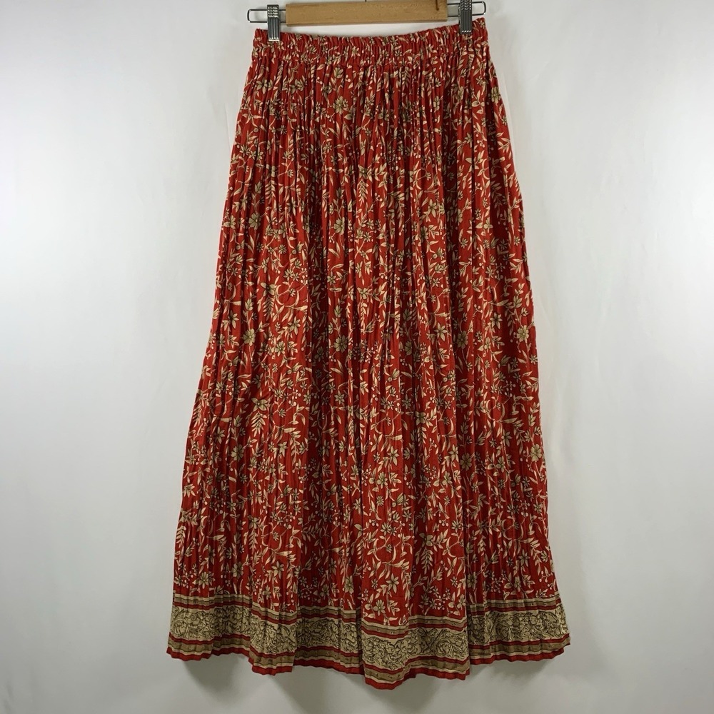VTG 90s Womens Paisley Broomstick Maxi Skirt S/M Petite Indie Boho Artsy